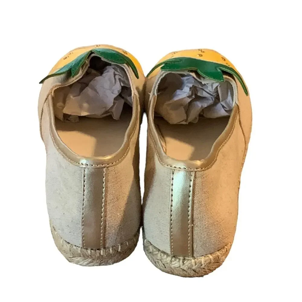 Avon Espadrilles Women 10 Tropical Pineapple Flats Vacation‎ Resort Summer Beach